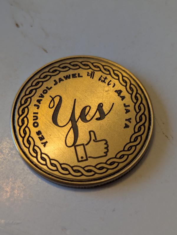 Brass Yes/No Coin